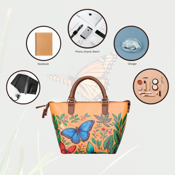 Printed Leather 3-in-1 Convertible Top Handle Crossbody Bag for Women- Daily Use - Picture 5 of 16